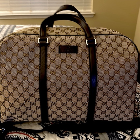 Gucci Large Monogram Boston Duffle Bag Dark Brown this bag is brand new. - Picture 1 of 4